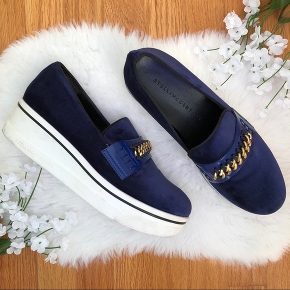 Stella McCartney Shoes - Used Stella McCartney velvet shoes size 11 navy